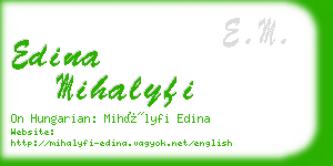 edina mihalyfi business card